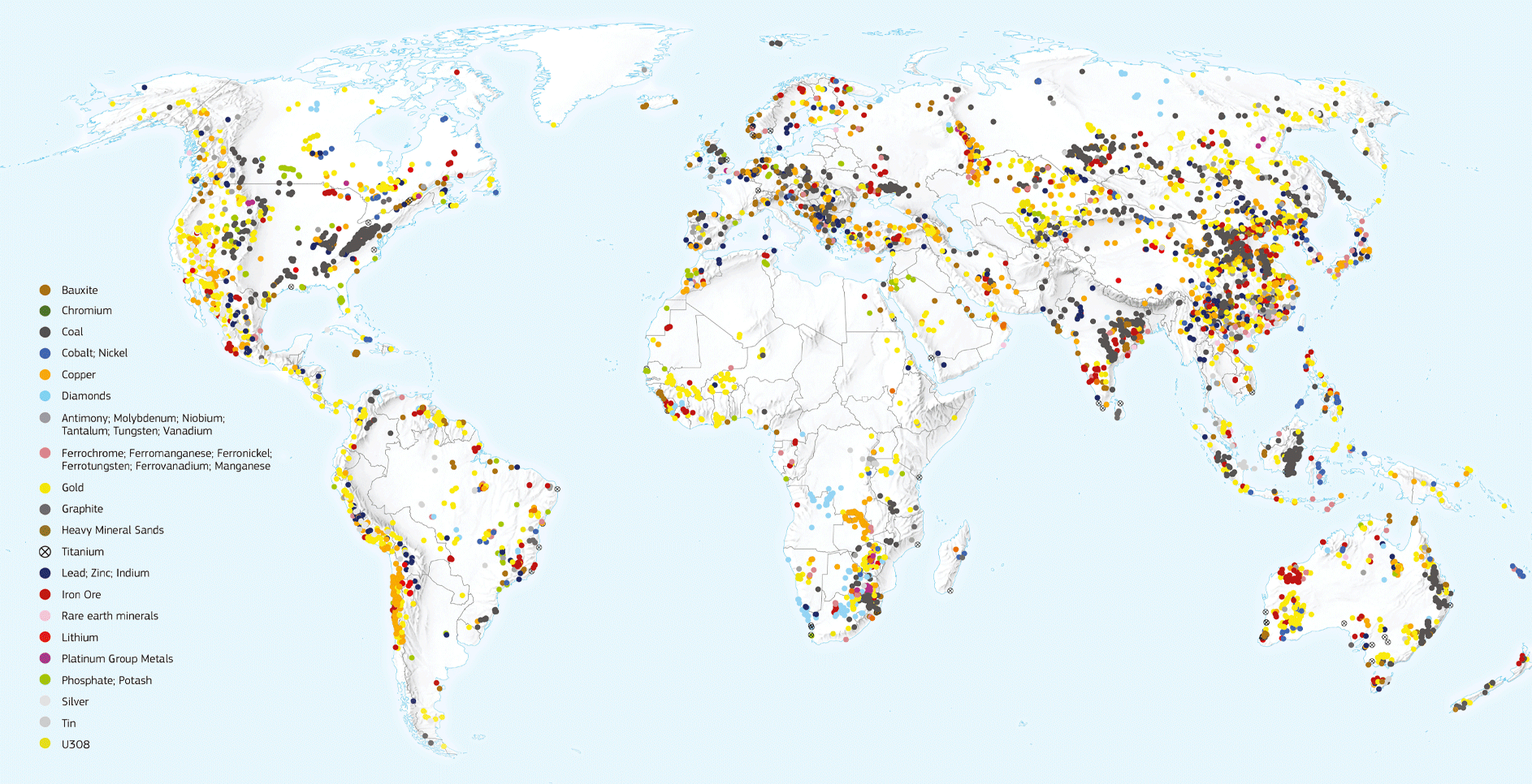 Map Of Gold Deposits In The World