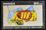 RWANDA - CIRCA 1990: A stamp printed in Rwanda dedicated to fight against genocide.