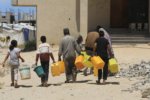 Palestinians struggle to obtain clean water due to the water crisis and water cuts in the Gaza Strip amid the war and the imposed blockade, in Khan Yunis, southern Gaza Strip, on May 8, 2025