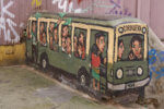 VALPARAISO, CHILE - OCTOBER 23, 2014: Colourful murals decorating.
